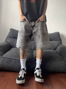 Claim Dot Plus Size Men's Washed & Distressed Denim Casual Shorts Short Jeans For Men Baggy Jeans Shorts Men Hang Out Going Out Tropical Vacation Street