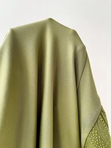 Sweetra 女式复古钩针镂空袖上衣腰系带甜美小众T恤春夏娃娃装上衣 - 綠色 - 查看 7