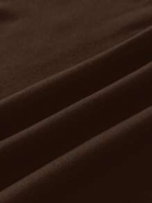 SHEIN EZwear 夏季乡村音乐会标语图案短袖T恤 - 棕色 - 查看 6