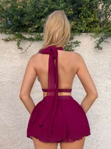 EgrlEra Women Two Pieces Outfits For Daily Wear - Burgundy - View 3