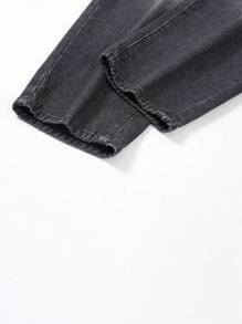 Manfinity Homme Men's Casual Rinsed Tapered Denim Jeans Going Out Urban Hang Out Vacation Work - Grey - View 5