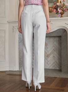 Wynsel Women's Straight Leg Pocket Business Casual Pants