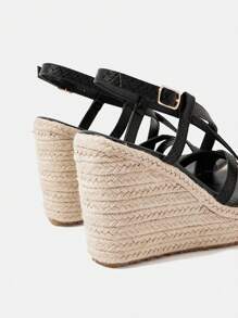 Styleloop Rope Woven Platform Wedge Sandals, For Party, Wedding, Daily Wear, And Holiday
