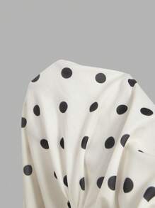 SHEIN MOD Women Polka Dot Pattern Halter Mini Dress - Apricot - View 5