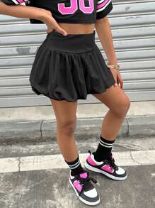 Coolane Kids Tween Girls Fall/Winter Basic Knit Stretchy Comfortable Black Bubble Skirts