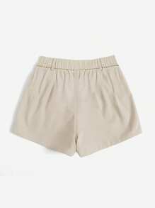 SHEIN Essnce Plus Size Women's Summer Shorts, Casual Shorts,Summer Concert Rave,Gyaru Vacation - Beige - View 3