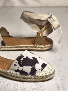 SHUZIA Espadrille Flat With Legwrap For Daily Wear - Multicolor - View 4