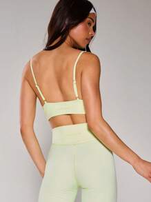 Musera Sport Áo bra thể thao cổ chữ V xoắn phía trước, thích hợp cho Padel, Tennis, Pickleball, tập gym và thể dục. - Màu xanh Bạc hà - Xem 2