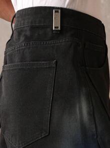 SUMWON Wide Leg Denim Jorts Bermuda Length Relaxed Fit Summer Festival Baggy Knee Length Urban Fashion Streetwear Skater Style Casual Bottom
