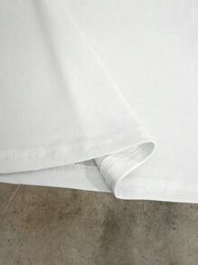 Manfinity Dauomo Men's Casual Slogan Printed Short Sleeve T-Shirt, Summer - White - View 4