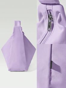 GLOWMODE 17L Unadjustable Textured Water-Resistant Shoulder Bag Fall Winter - Purple - View 7