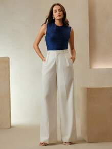 Anewsta Body de malla con efecto dinero antiguo, con corte transversal en la cintura - Estilo bohemio de moda primavera/verano - azul real - Ver 5