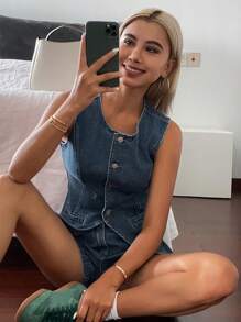 Livesso Women's Summer New Business Casual Denim Suit - Blue - View 6