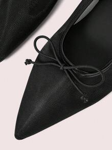 CUCCOO DOLLMOD 女士时尚黑色优雅系带平底鞋 - 黑色 - 查看 7