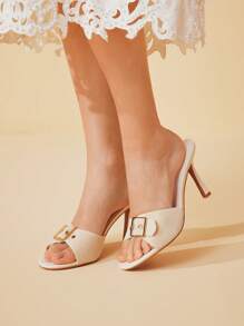 CUCCOO BASICS Women's Adjustable Buckle Design Fashion High Heel Sandals - Beige - View 9