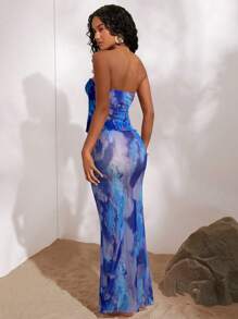 Opulessa Set da donna di due pezzi per uso quotidiano - Blu - Visualizzare 2