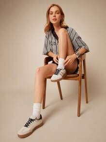 SHUZIA Y2K 女款复古低帮系带橡胶鞋底奶油色豹纹印花运动鞋 - 透气纯素 PU 和网眼鞋面 | 90 年代街头潮流，全天舒适 - 彩色 - 查看 5