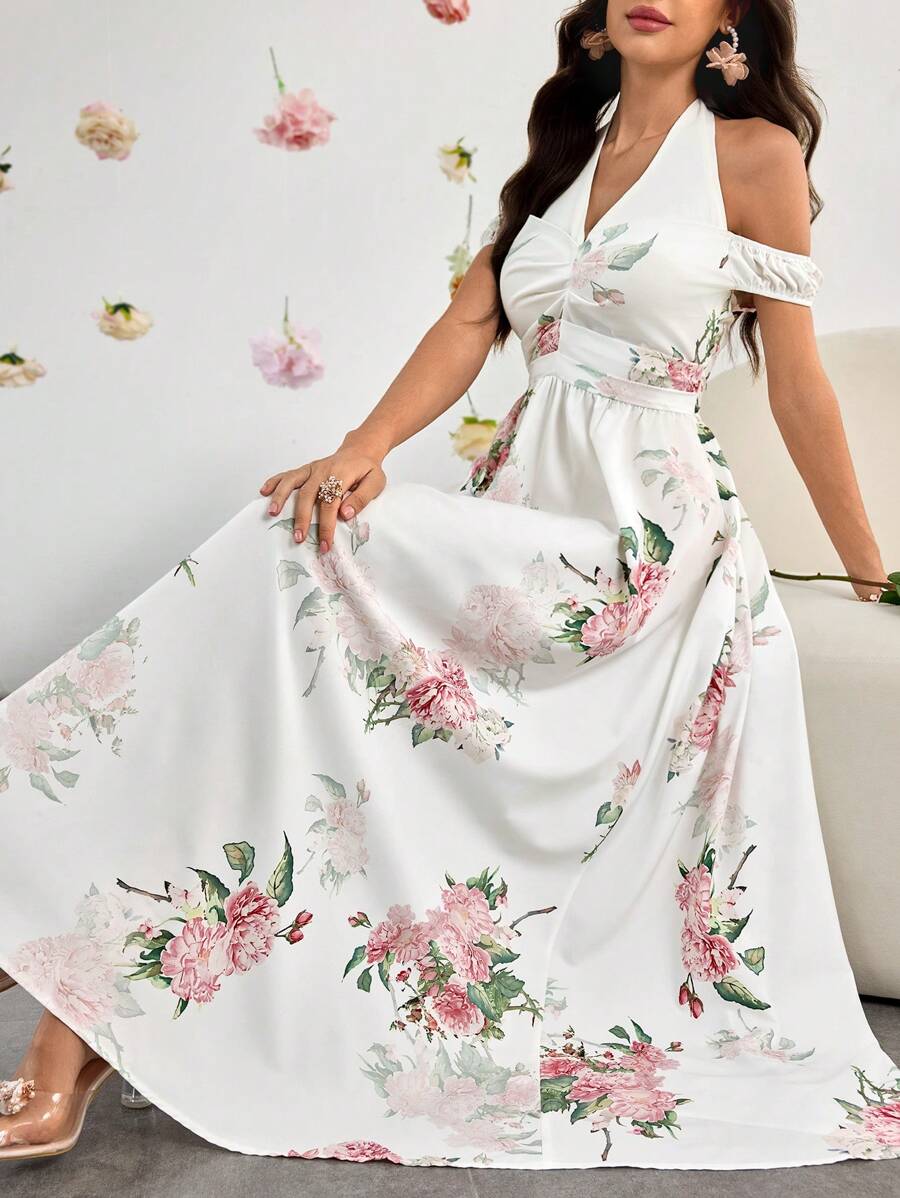 Modelyn 浪漫别致的小众设计年轻女士长裙,夏季 - 白色 - 查看 1
