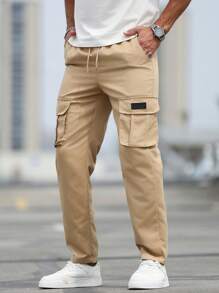 Manfinity LEGND Men's Casual Straight Leg Cargo Pants With Multiple Pockets