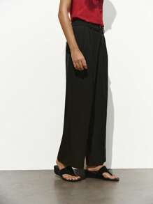 Lumivelle Pantalones anchos casuales y holgados de lujo para mujer, pantalones versátiles para traje de negocios