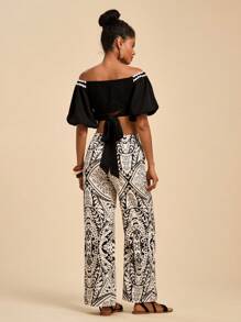 Travachic Conjunto de dos piezas para mujer para uso diario, conjunto de 2 piezas para mujer, conjunto de dos piezas para mujer, conjuntos de verano para mujer, adecuado para vacaciones, ropa de resort para mujer, atuendos de playa para mujer de resort, conjunto de dos piezas para mujer, vacaciones