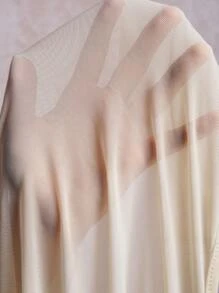 SHEIN Clasi 女式不对称下摆荷叶边露背无袖背心，优雅夏日 - 杏色 - 查看 8