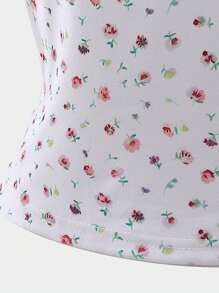 SHEIN Explorewe 2pcs Ditsy Floral Cami Tank Top For Teens, Slim Fit Cropped Camisole Summer Undershirt