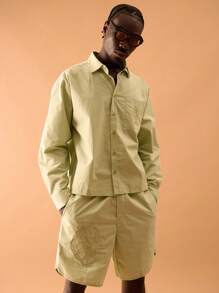 Musero Embroidered Graphic Long Sleeve Shirt Spring, Summer, Holiday, Vacation - Green - View 1