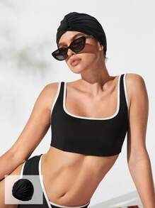 GLOWMODE 深潜速干耐氯游泳帽夏季度假海滩泳池运动服 - 黑色 - 查看 1