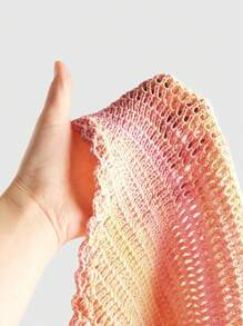 ROMWE Rétro Y2K Dégradé de coucher de soleil Décoration florale rose 3D au crochet fait main Tricot Débardeur à encolure ras-du-cou - Rose bonbon - Voir 9