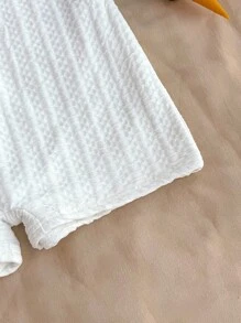 SHEIN Mono con cuello de halter de tela arrugada de punto blanca para chicas adolescentes, ajustada y adecuada para vacaciones, fiestas, Día de San Valentín, que se puede usar como ropa interior o exterior