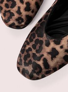 CUCCOO DOLLMOD Women's Brown Leopard Print Mary Jane Flats, Stylish For Commuting - Brown - View 7