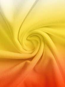 Soleia Casual Vacation Style Tie-Dye Tie Dye Lily Pattern, Orange & Yellow Tie Dye, White Solid Color, Asymmetrical Hem Bandeau Top, Vintage Retro Style, Casual Vacation Style, Sexy, Cute, Y2K, Coconut Girl, Boho, Vacation, Spring Break, Brunch-Ready, Baby Blue, Girls Trip, Neon Beach Vibes, Bohemian, Hippie, Music Festival, Suitable For Summer - Multicolor - View 7