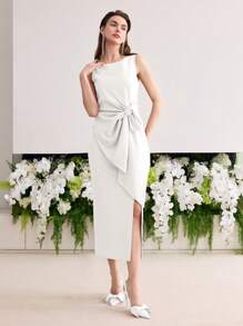 MOTF Soiréza KNOT SPLIT DRESS - Beige - View 6