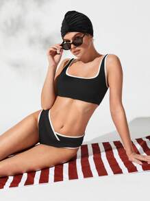 GLOWMODE 深潜速干耐氯游泳帽夏季度假海滩泳池运动服 - 黑色 - 查看 3