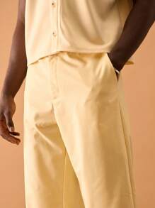 Musero Straight Leg Trousers Spring, Summer, Holiday, Vacation - Khaki - View 5
