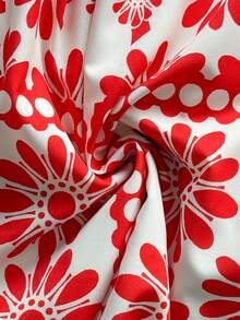 Soleia 假日女士绿色几何印花细肩带蝴蝶结腰部 A 字迷你连衣裙 - 彩色 - 查看 8