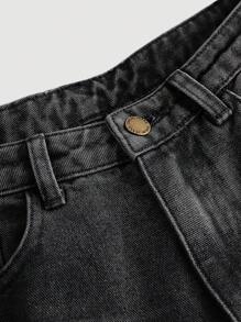 SHEIN Girlism 少女 Y2K 复古宽松牛仔裤阔腿牛仔裤原宿韩流街头潮流长裤复古 2000 年代风格春秋季服装返校