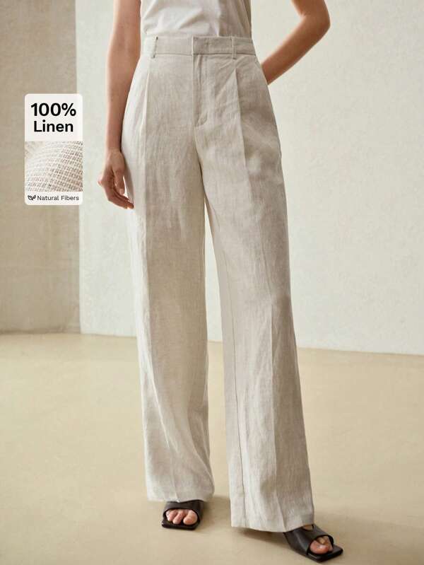 MOTF PREMIUM LINEN PRESS CREASE SLANT POCKET PANTS