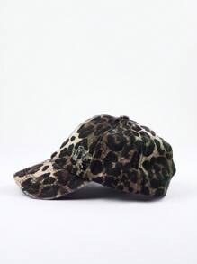 MUSERA Leopard Print Distressed Baseball Cap Festival - Khaki - View 4