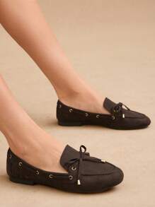 SHUZIA Women's Fashion Comfortable Round Toe Loafers - Chocolate Brown - View 6