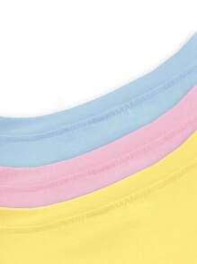 EMERY ROSE Plus Size Solid Half Sleeve T-Shirt, Casual V Neck T-Shirt For Summer, Women's Plus Size Clothing Graphic Tees Women Tops - Multicolor - View 4