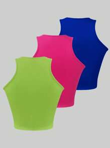 INAWLY Women Solid Color Sleeveless Athletic Tank Top, Fashionable For Summer