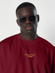SUMWON Club New York Upscale International Premium Oversize T-Shirt Club Wear High End Fall Spring Collection - Red - View 2