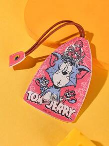 TOM & JERRY X SHEIN 粉色孵出的小鸟卡通印花时尚钥匙包 - 粉色 - 查看 2
