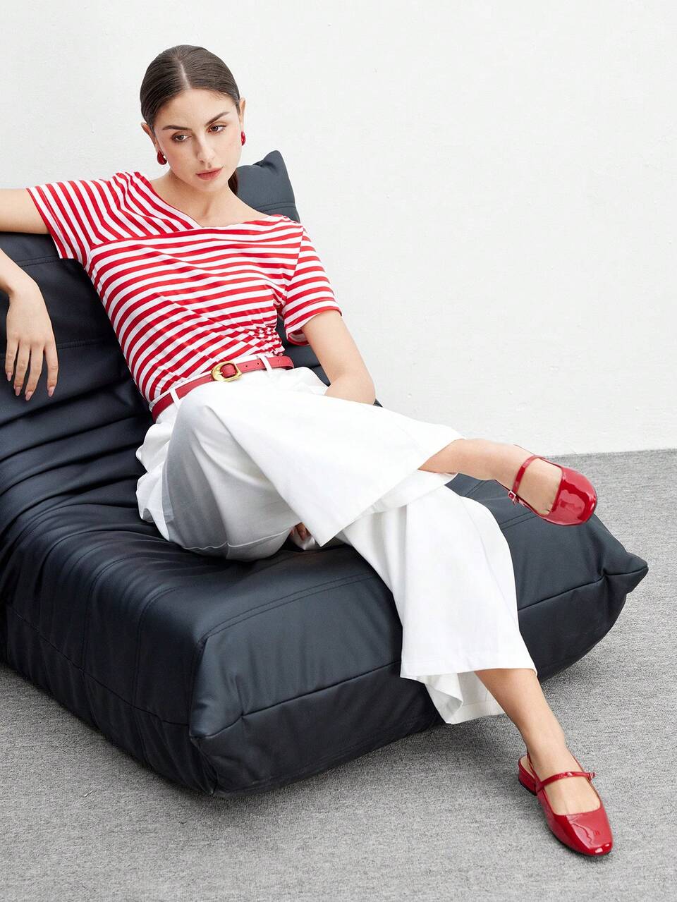 CUCCOO BIZCHIC Women Shoes Fashionable Red Mary Jane Back Strap Low Heel Comfortable Square Toe Graduation Heel, Summer/ Spring Shoes