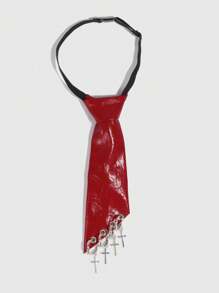 ROMWE Grunge Punk 1 chiếc mặt dây chuyền chữ thập đỏ phong cách Gothic cho áo sơ mi nữ, cà vạt nơ Y2K cho ngày tựu trường, tốt nghiệp - Nhiều màu - Xem 1