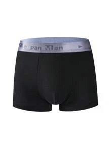 3pcs Men's Colorblock Letter Waistband Comfortable Briefs Multipack Trunk - Multicolor - View 4