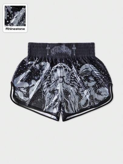 Goth Herren Boxershorts mit Funkelnden Diamanten, Sportshorts