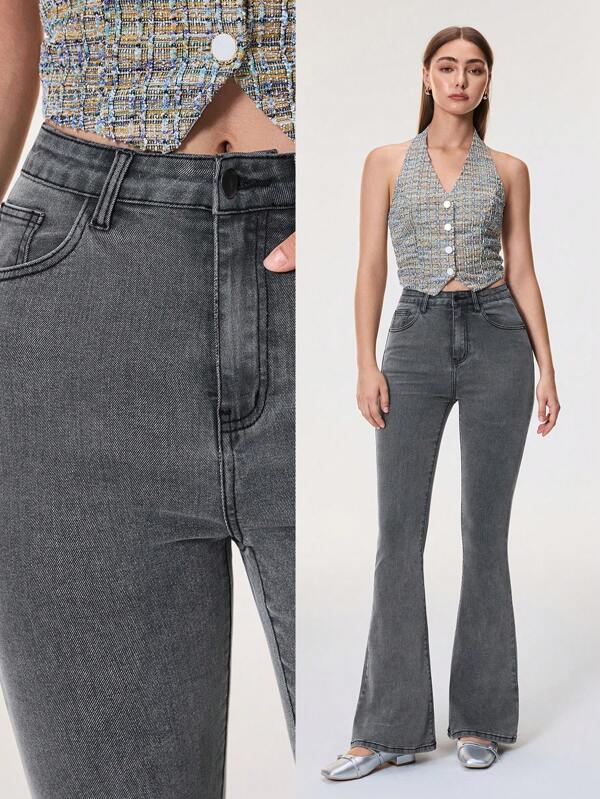 Selenza 1pc Women's Fashionable Denim Long Pants, Suitable For Summer ,Butt Lifting Jeans Women